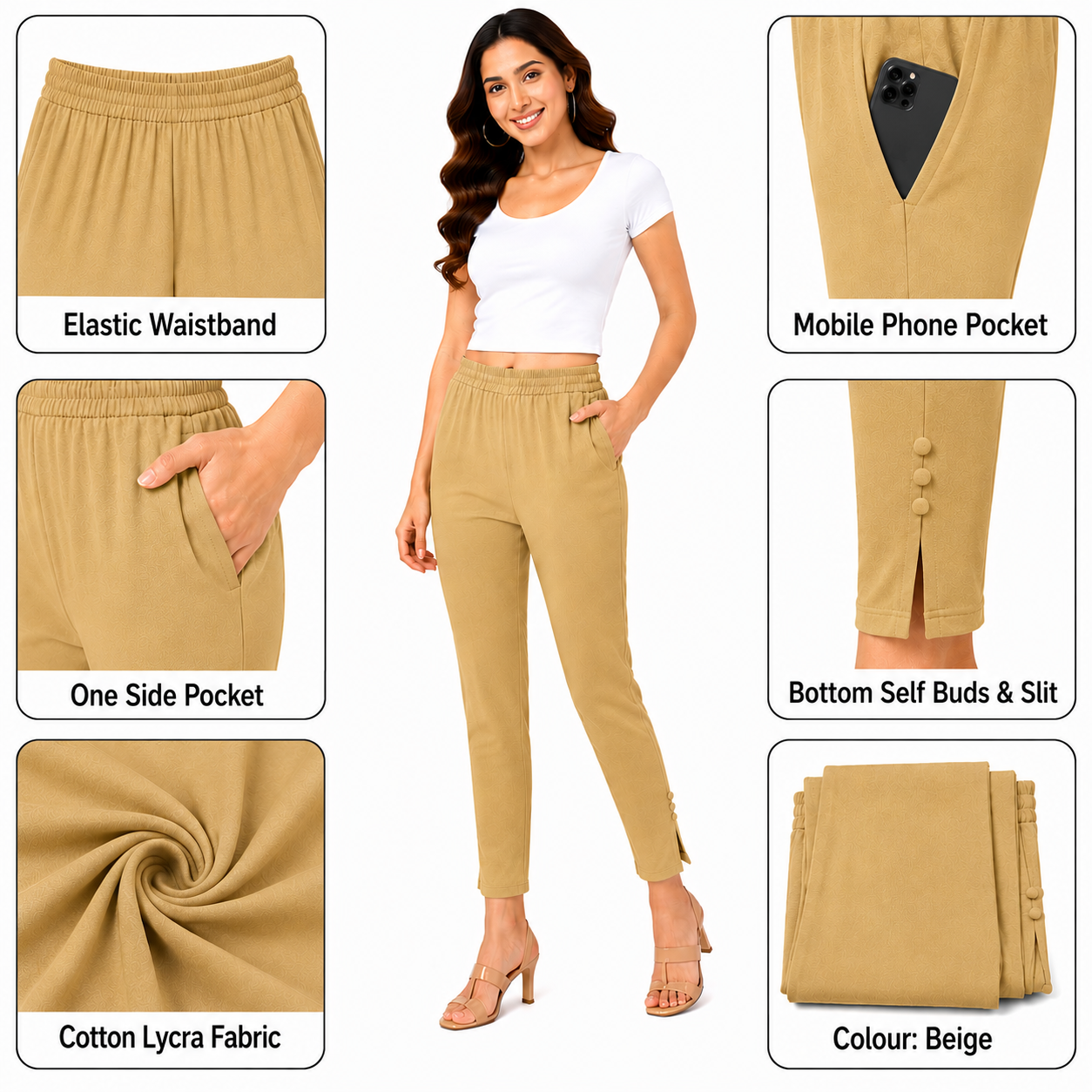 Cotton Lycra Potli Pant with Pocket