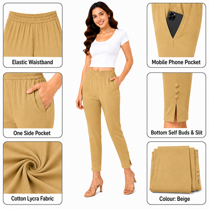 Cotton Lycra Potli Pant with Pocket