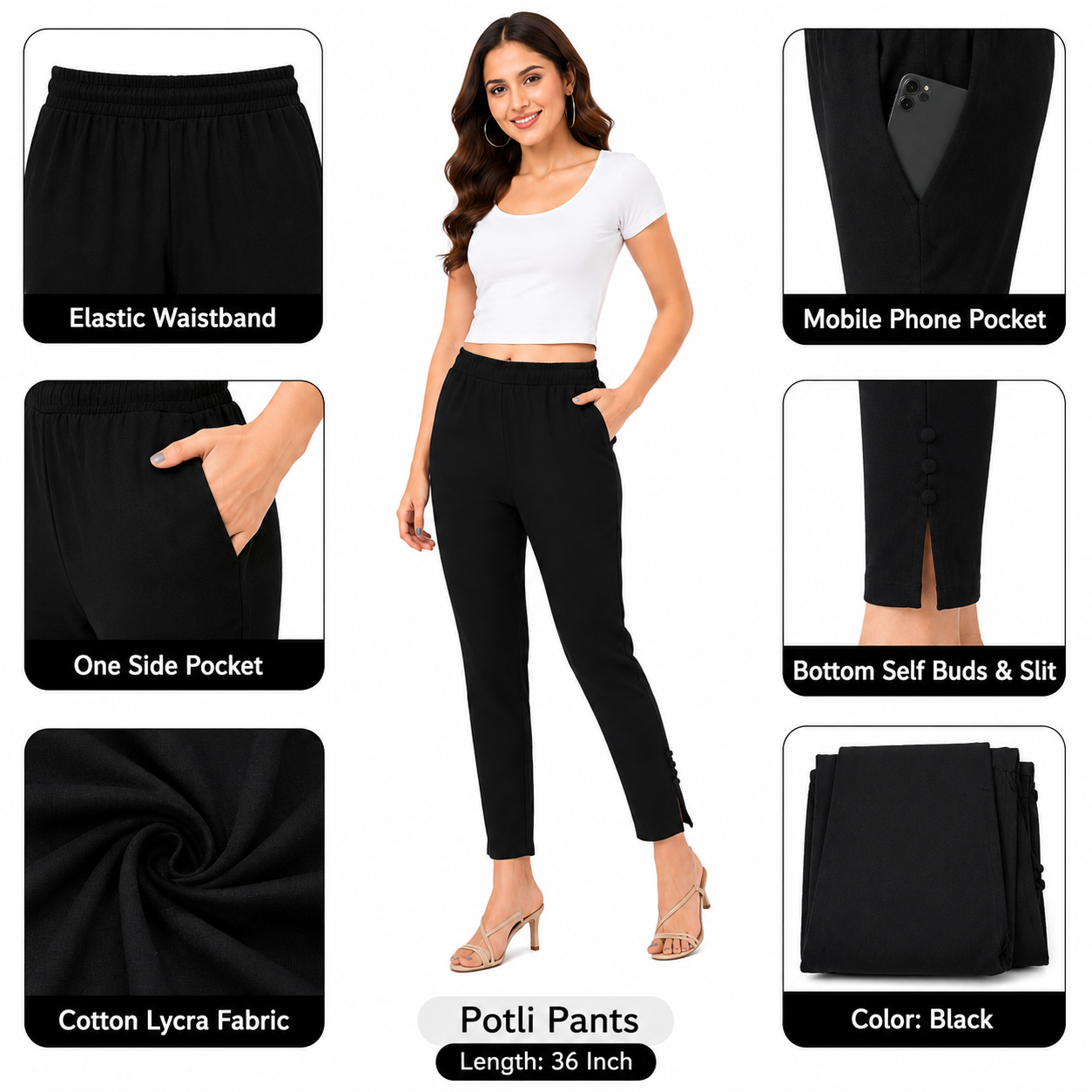 Cotton Lycra Potli Pant with Pocket