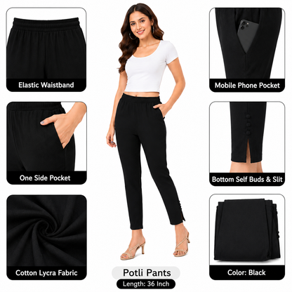 Cotton Lycra Potli Pant with Pocket