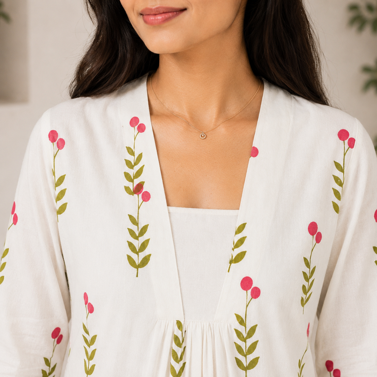 Pink Blossom Printed Cotton Co-Ord Set