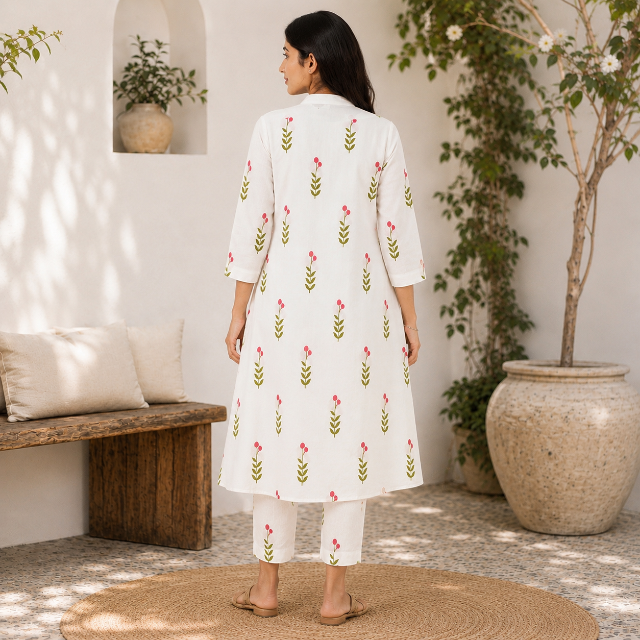 Pink Blossom Printed Cotton Co-Ord Set