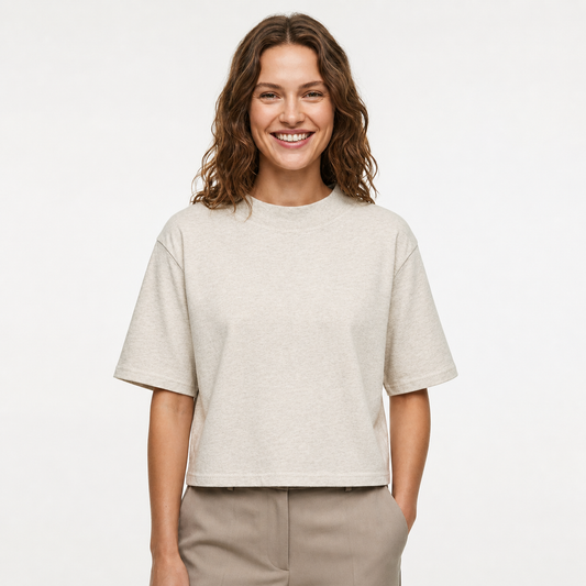 Boxy Fit T-Shirt Beige