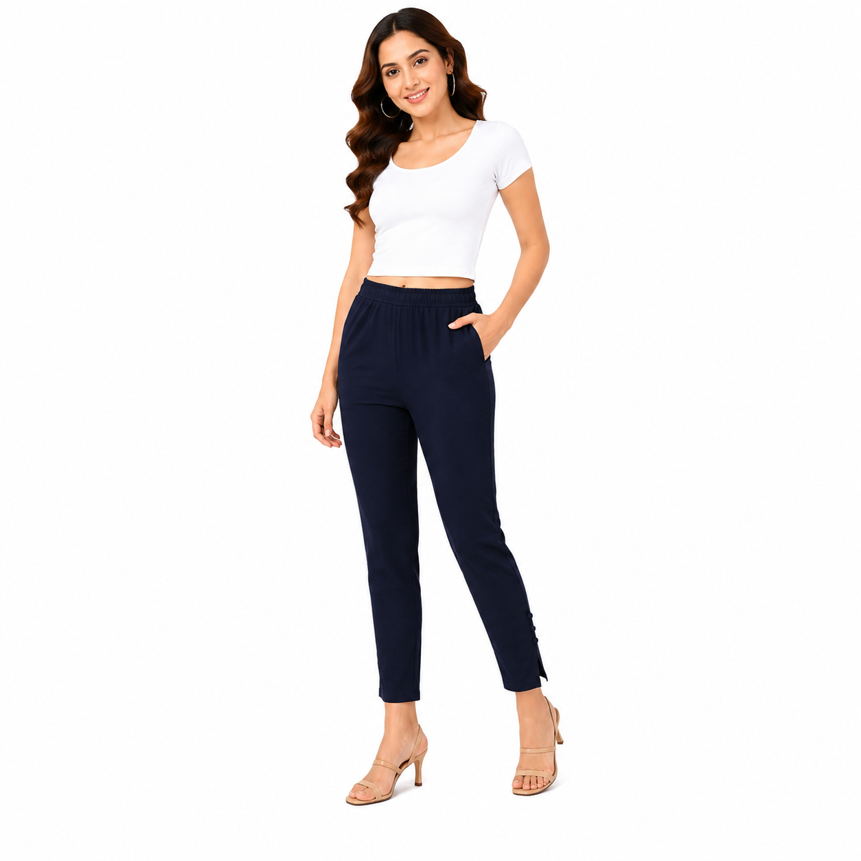 Cotton Lycra Potli Pant with Pocket
