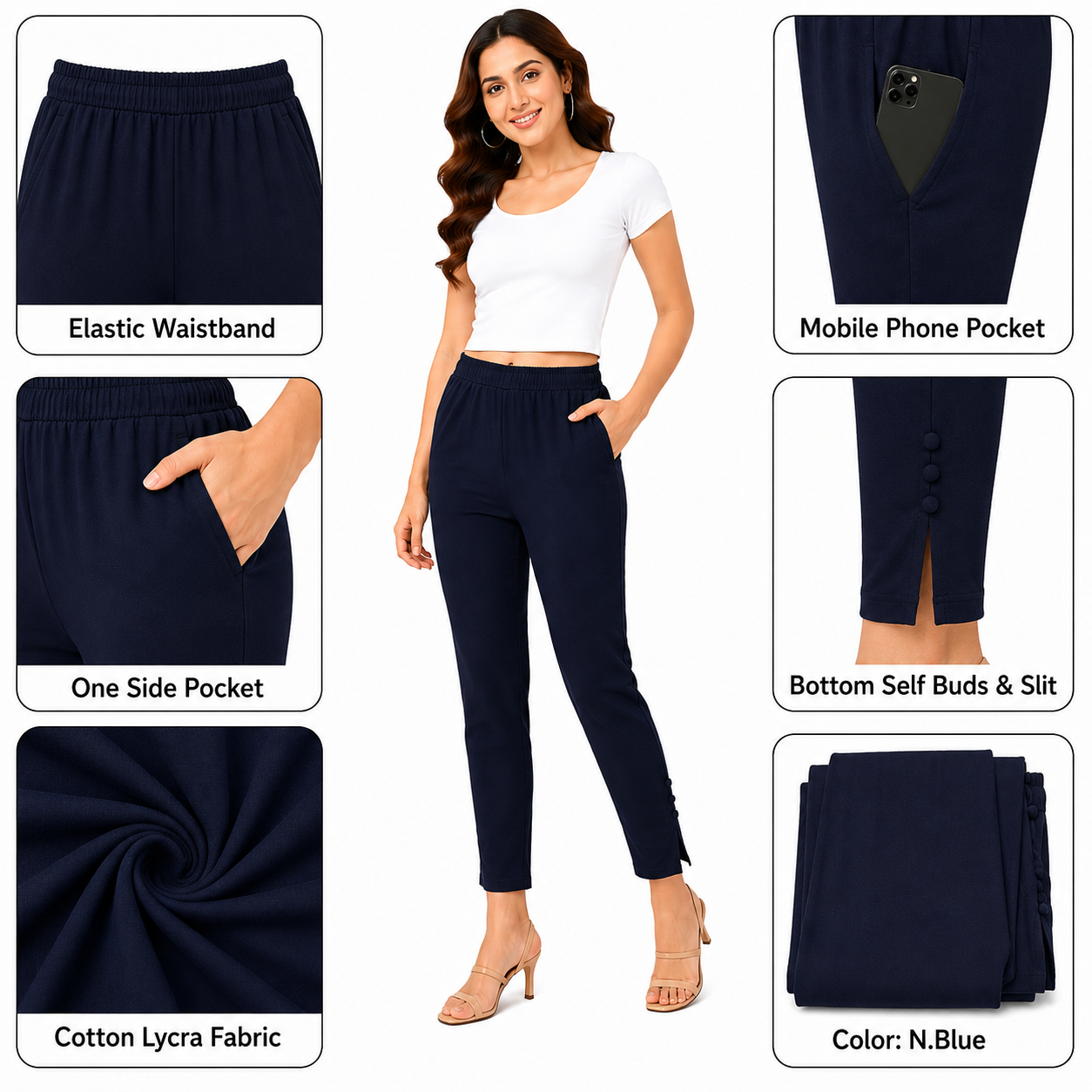 Cotton Lycra Potli Pant with Pocket