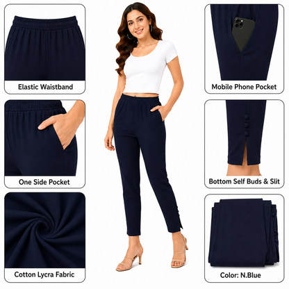 Cotton Lycra Potli Pant with Pocket