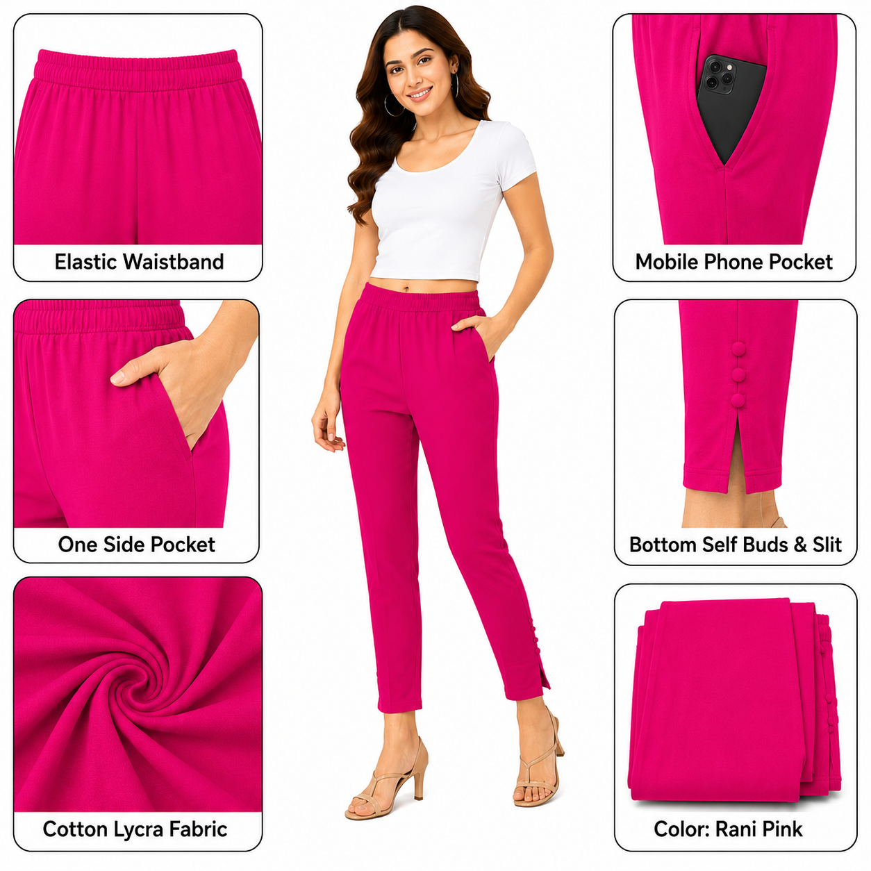Cotton Lycra Potli Pant with Pocket