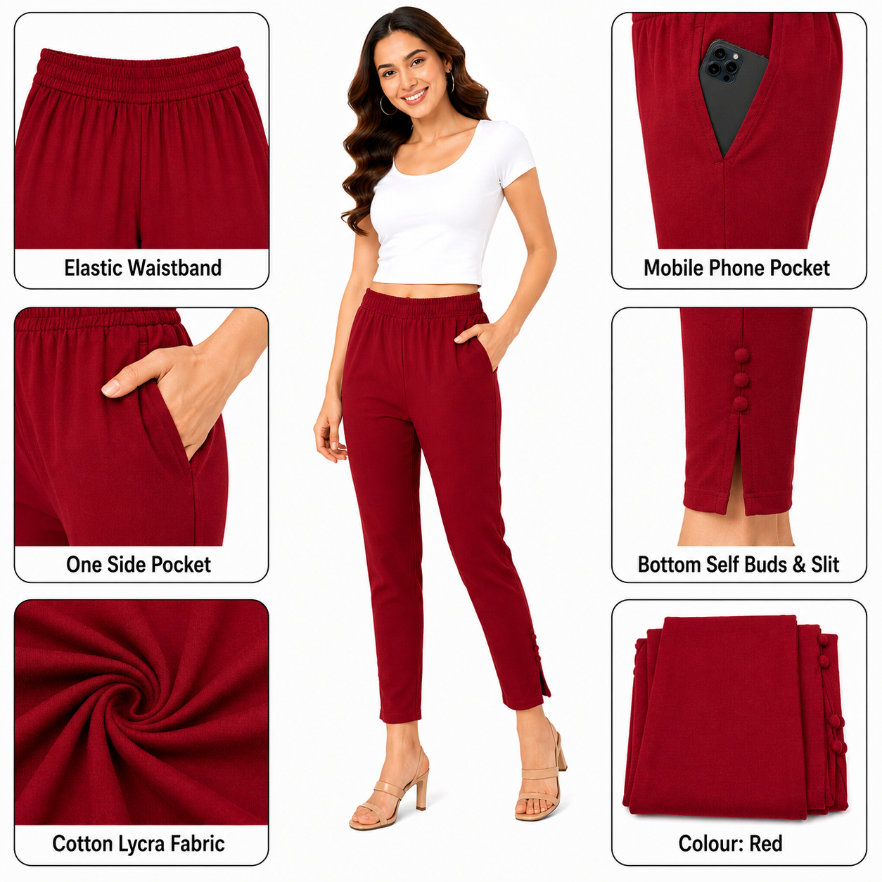 Cotton Lycra Potli Pant with Pocket