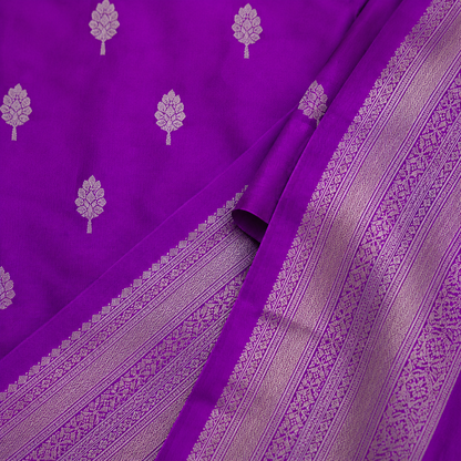 Royal Purple Jacquard Work Soft Lichi Silk Saree