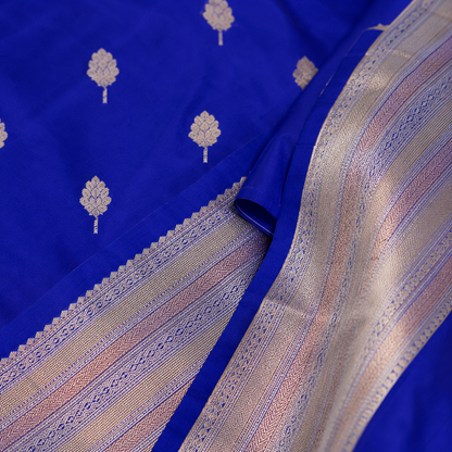 Sapphire Blue Jacquard Work Soft Lichi Silk Saree