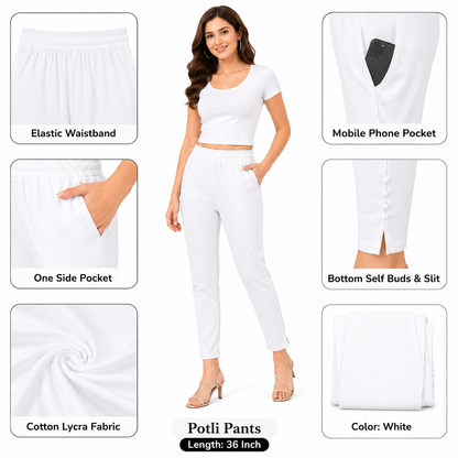 Cotton Lycra Potli Pant with Pocket